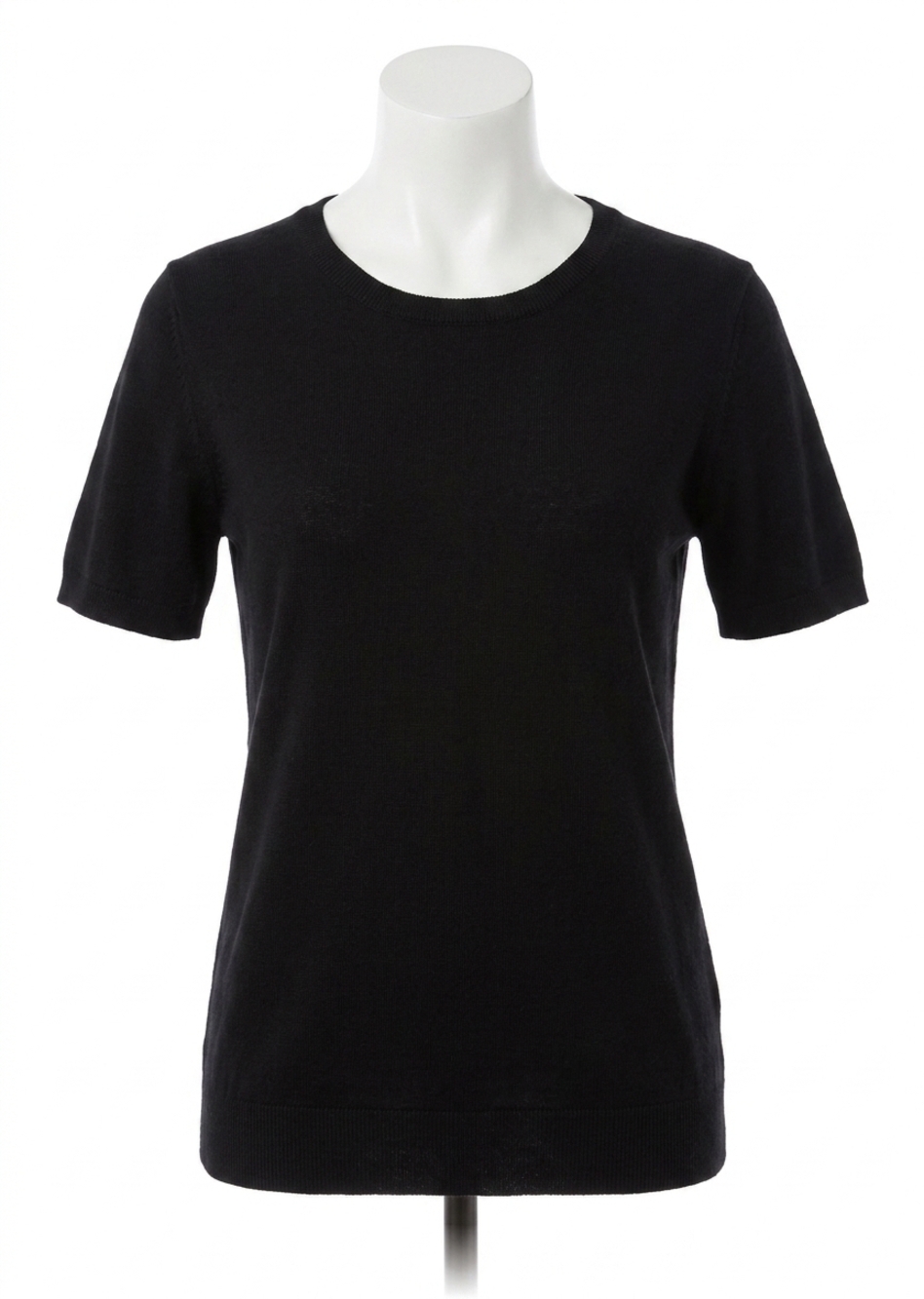 NEW ANGEL short sleeve crew-neck shell top in black